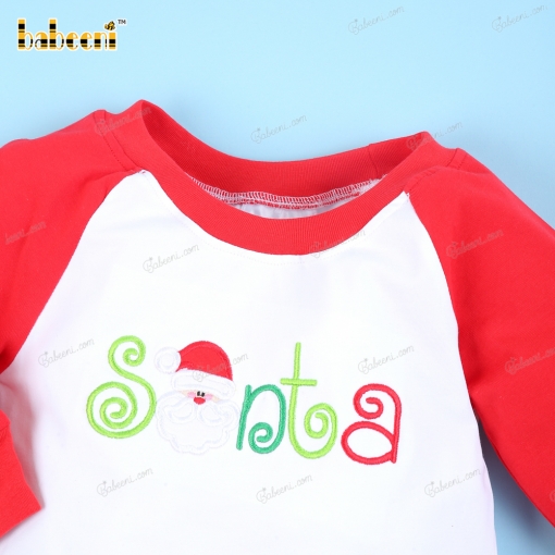 Santa applique boy clothing set - BB3123A